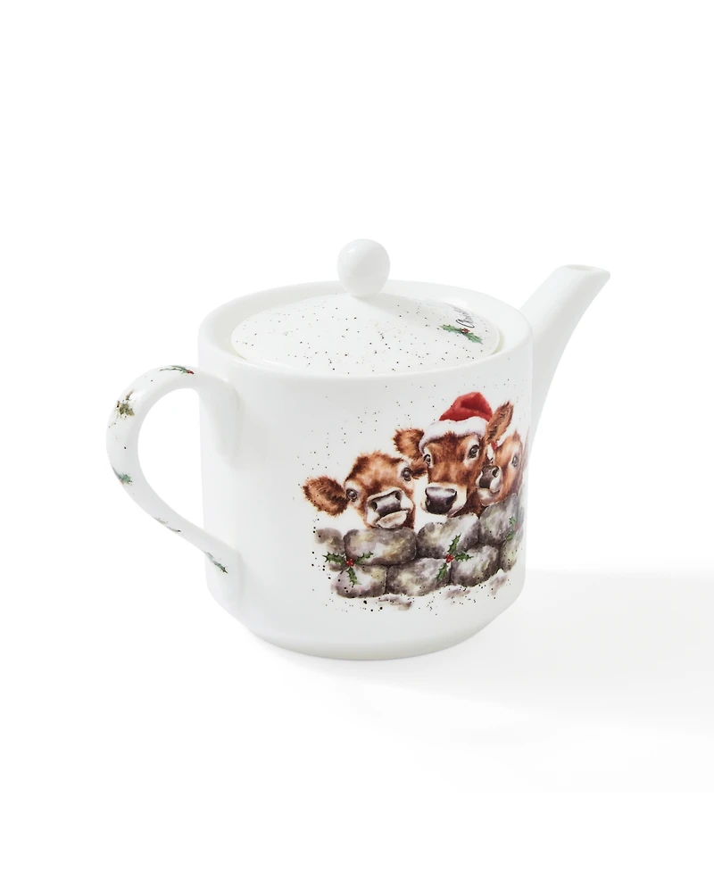 Wrendale Designs Christmas Calves Teapot 1pt