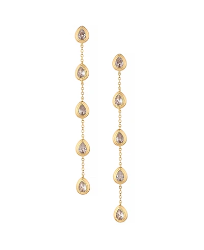 Ettika Multi-Crystal Teardrop Earrings in 18K Gold Plating