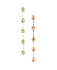 Ettika Multi-Crystal Teardrop Earrings in 18K Gold Plating