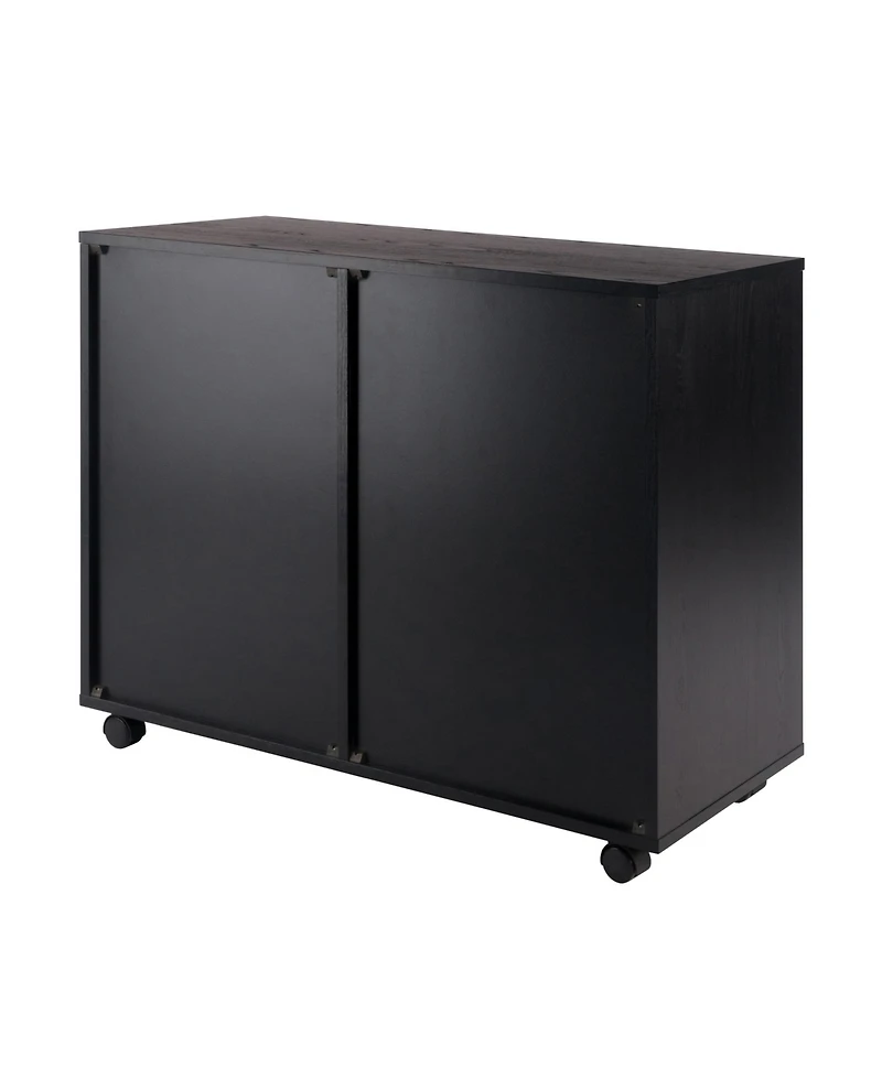 Winsome Halifax 26.3" Wood 2-Door 4-Drawer Wide Storage Cabinet