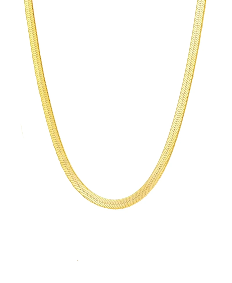 18k Gold Plated Anti-Tarnish Herringbone Necklace