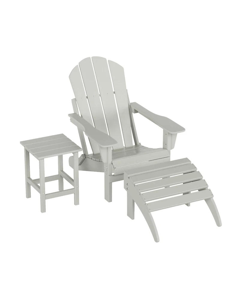 WestinTrends Adirondack Folding Chair with Ottoman and Side Table Set