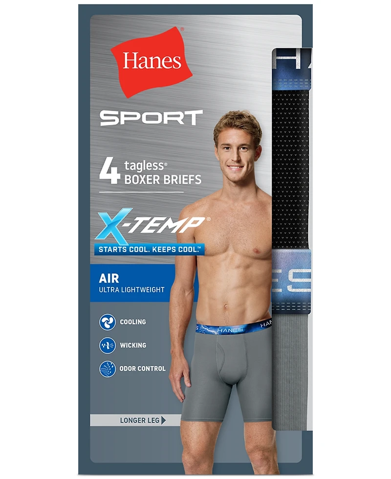 Hanes Men's Classics Ultimate X-Temp 4-Pk. Moisture-Wicking Mesh Boxer Briefs