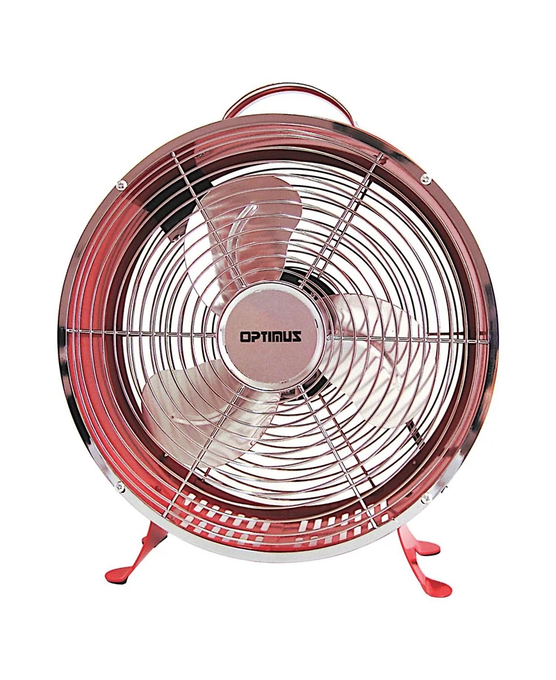 Optimus 10 Inch 2 Speed 50 Watt Portable Retro Drum Fan