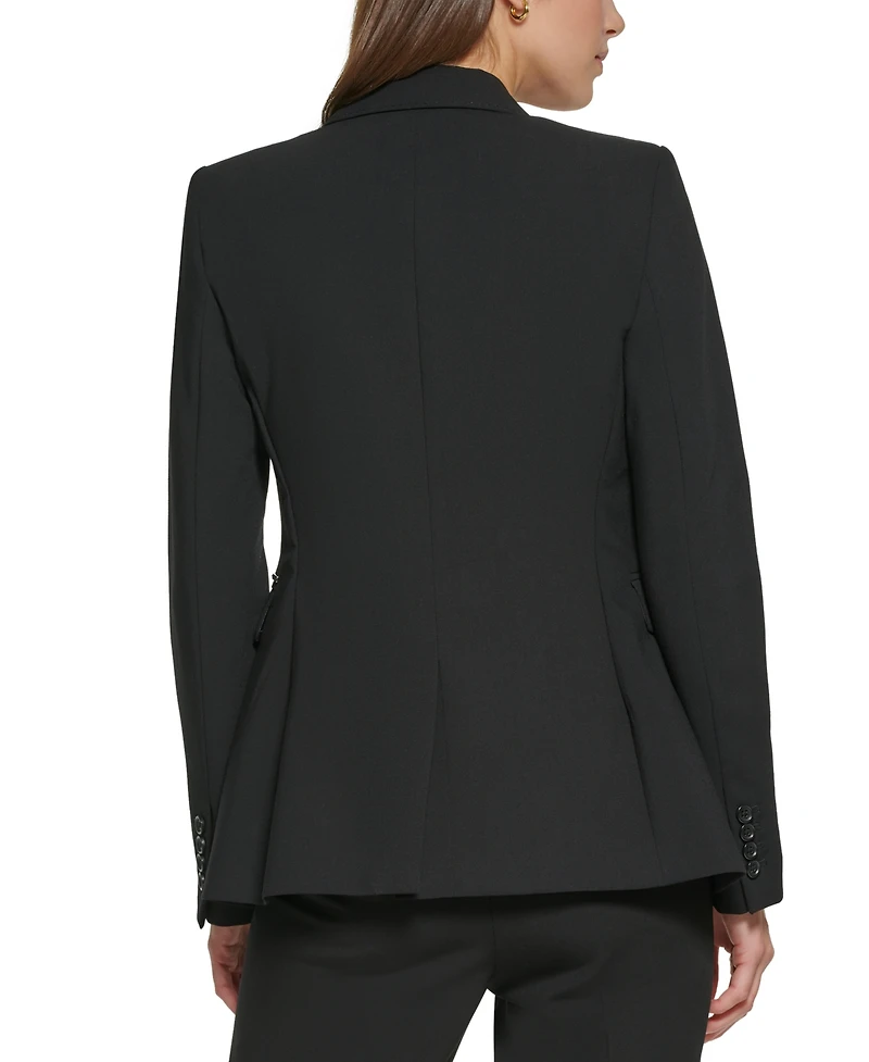 Dkny Petites Pick-Stitch Single-Button Blazer, Created for Macy's