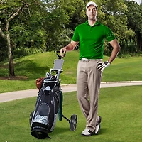 Costway Folding 2 Wheel Push Pull Golf Club Cart Trolley Swivel