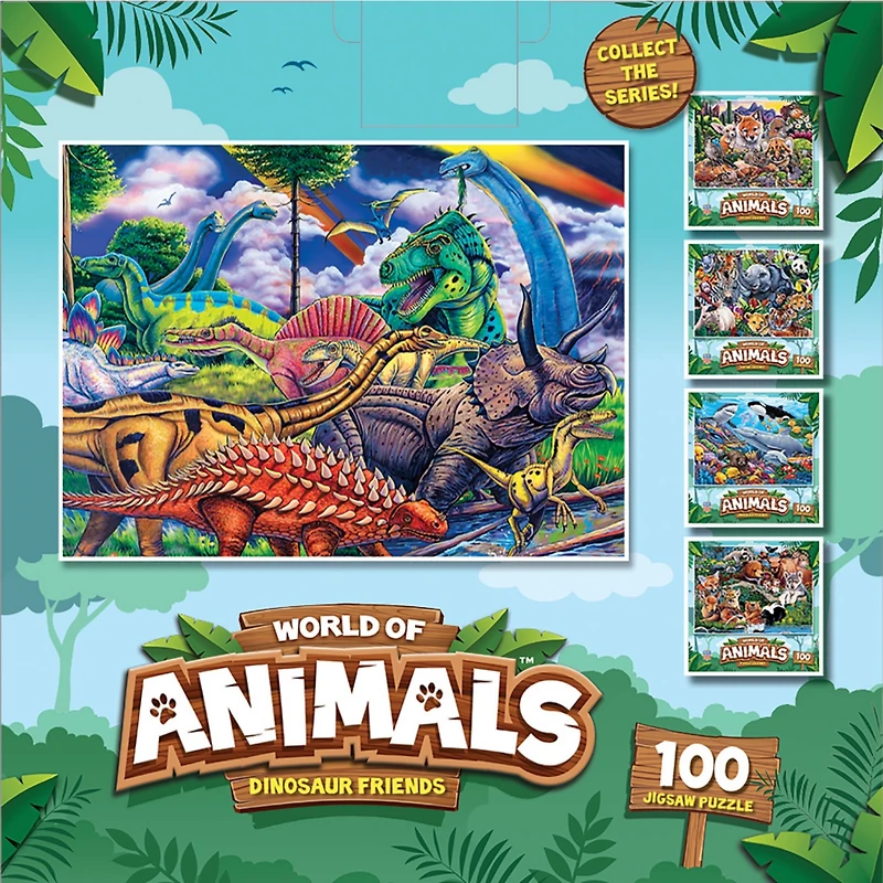 Masterpieces World of Animals Dinosaur Friends 100 Piece Jigsaw Puzzle