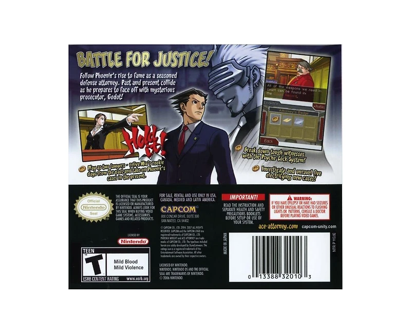 Phoenix Wright Trials and Tribulations - Nintendo Ds