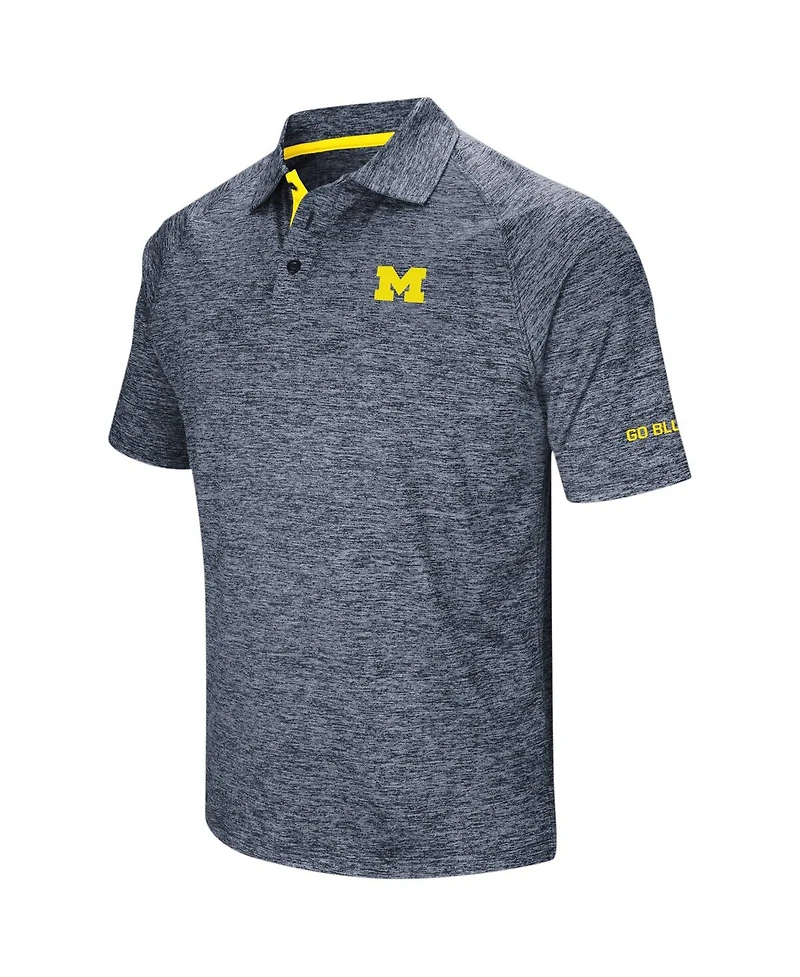 Men's Colosseum Navy Michigan Wolverines Big and Tall Down Swing Polo Shirt