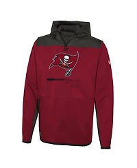 Men's New Era Red Tampa Bay Buccaneers Combine Authentic Hard Hitter Pullover Hoodie