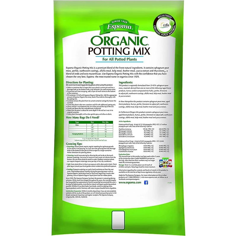 Espoma AP2 Organic Potting Mix, 2 Cubic Feet