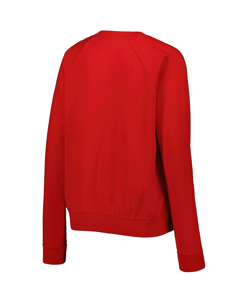 Women's Nike Red England National Team Lockup Varsity Raglan Pullover Sweatshirt