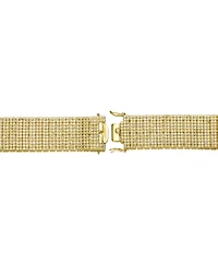 Sterling Silver 14K Gold-Plated Cubic Zirconia Cuff Bracelet