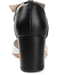 Journee Signature Women's Camille Two-Piece Block Heel Pumps