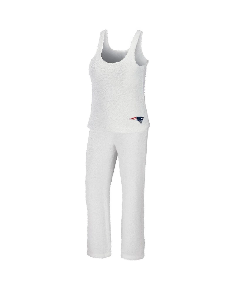 Women's Wear by Erin Andrews Cream New England Patriots Cozy Scoop Neck Tank Top Pants Sleep Set