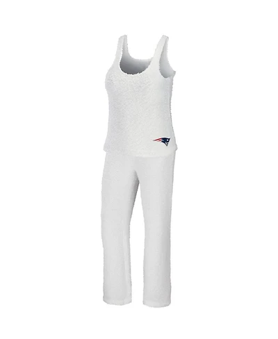 Women's Wear by Erin Andrews Cream New England Patriots Cozy Scoop Neck Tank Top Pants Sleep Set