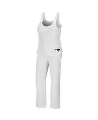 Women's Wear by Erin Andrews Cream New England Patriots Cozy Scoop Neck Tank Top Pants Sleep Set