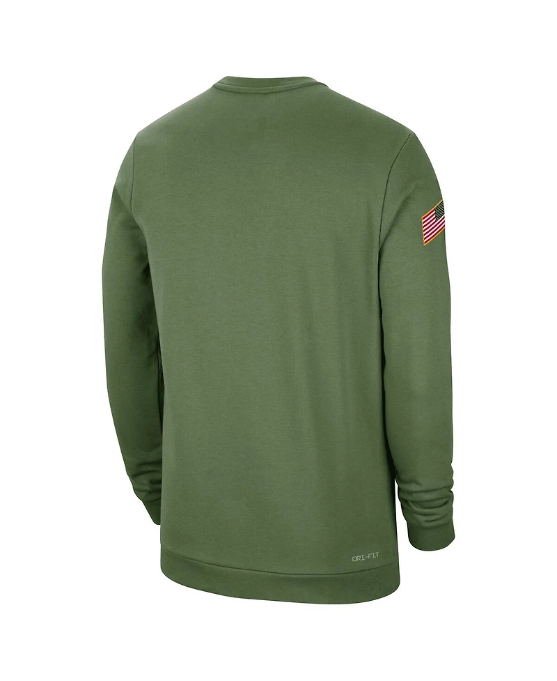 Men's Nike Olive Georgia Bulldogs Military-Inspired Pullover Sweatshirt