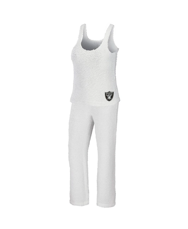 Women's Wear by Erin Andrews Cream Las Vegas Raiders Cozy Scoop Neck Tank Top Pants Sleep Set