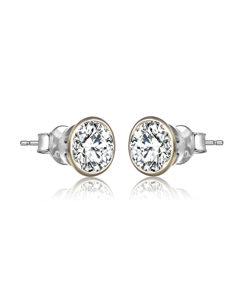 Sterling Silver Clear Cubic Zirconia Stud Earrings