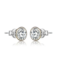 Sterling Silver Clear Cubic Zirconia Stud Earrings