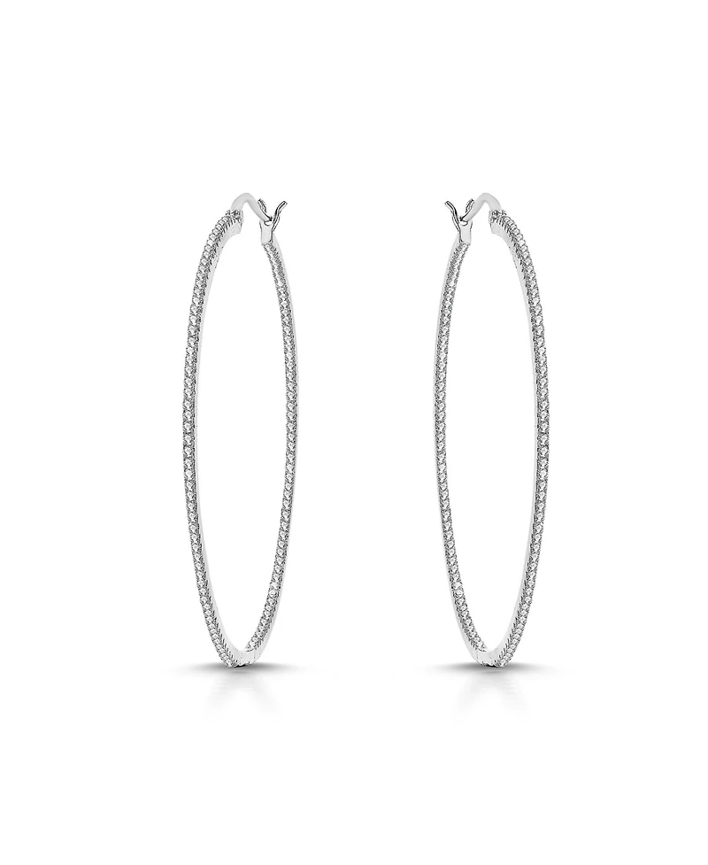 Dazzling Cubic Zirconia Large Hoop Earrings