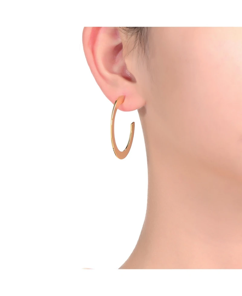 14K Gold Plated Large Open Hoop Earrings