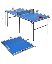 6 x3 Portable Tennis Ping Pong Folding Table w/Accessories