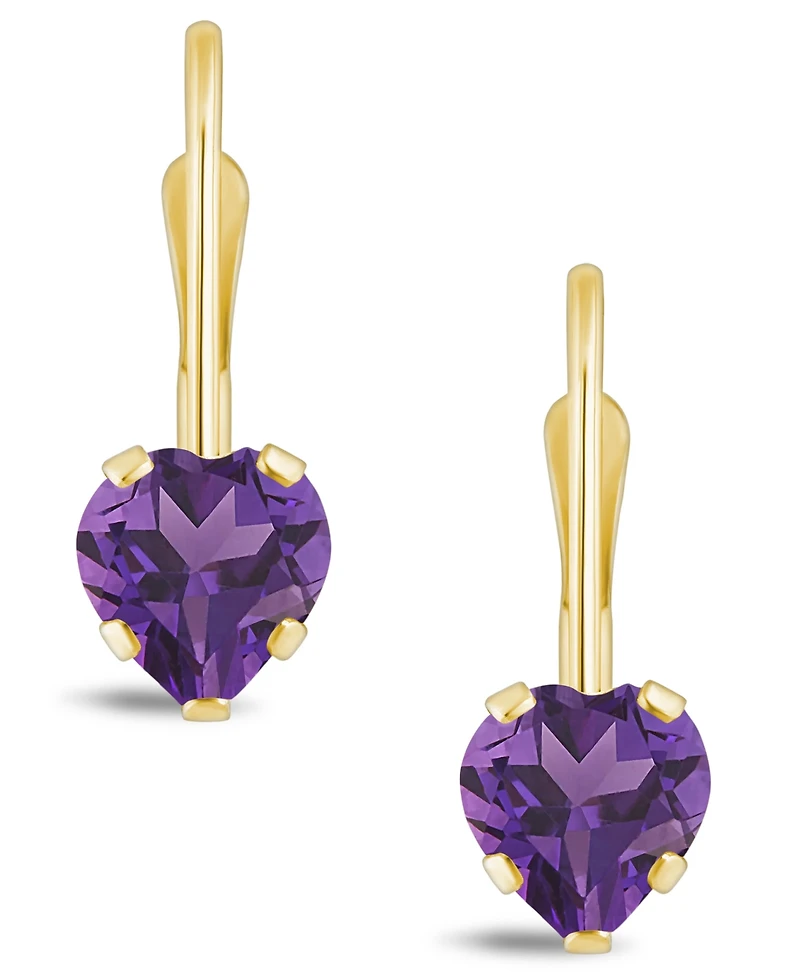 Macy's Gemstone Leverback Earrings 10K Yellow Gold