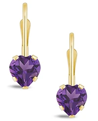 Macy's Gemstone Leverback Earrings 10K Yellow Gold