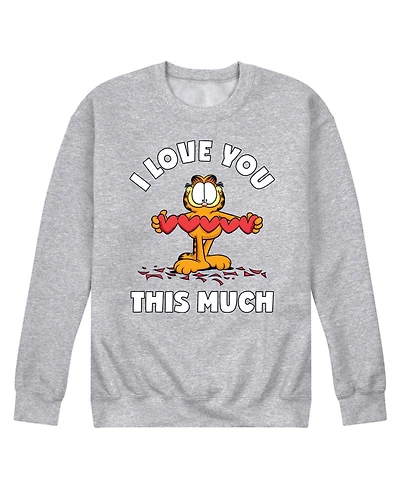 Airwaves Men's Garfield Love You This Much Fleece Sweatshirt