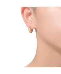 Genevive Sterling Silver 14K Gold Plated Clear Cubic Zirconia Mini Huggie Hoop Hinged Post Earrings