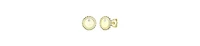 14k Yellow Gold Plated with Cubic Zirconia Pave Button Stud Earrings