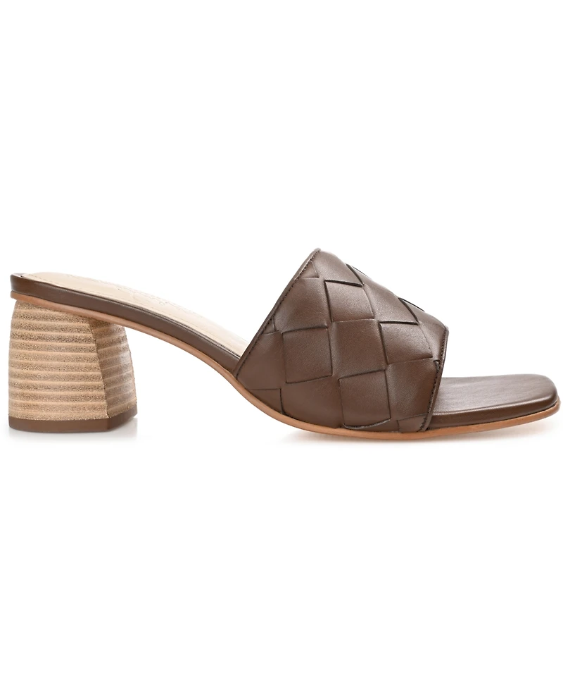 Journee Signature Women's Kellee Woven Block Heel Sandals
