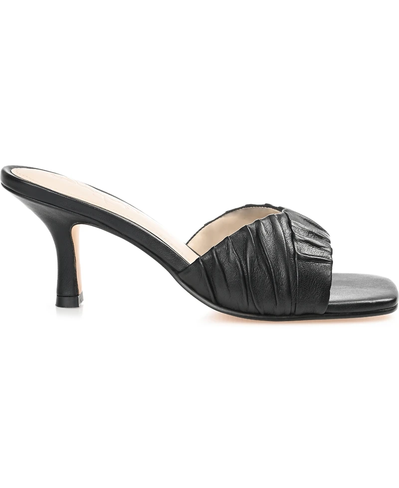 Journee Signature Women's Juliette Leather Open Toe Dress Sandals