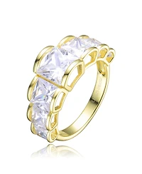Sterling Sivlver Gold Plated Cubic Zirconia Vintage Ring