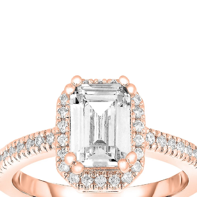 Sterling Silver Asscher-cut Cubic Zirconia Ring