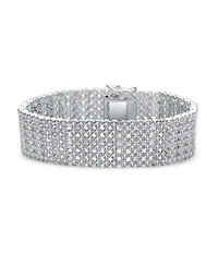 Sterling Silver Cubic Zirconia Wide 6 Row Tennis bracelet