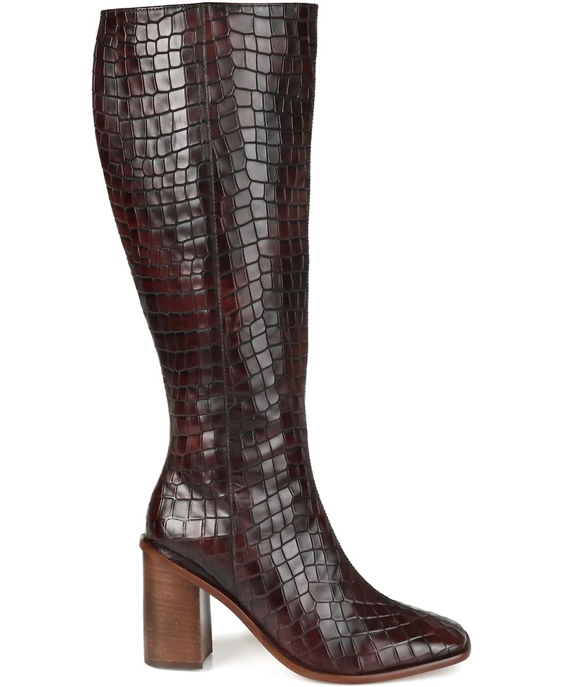 Journee Signature Women's Tamori Stacked Heel Knee High Boots