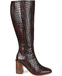 Journee Signature Women's Tamori Stacked Heel Knee High Boots