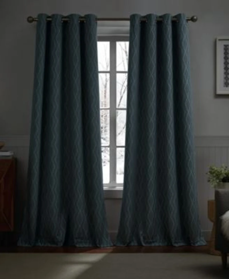 G.H. Bass Co. Outdoor River Diamond Grommet Blackout Set 2 Panels Collection