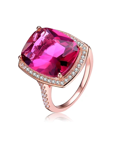 Sterling Silver Red Cubic Zirconia Statement Ring