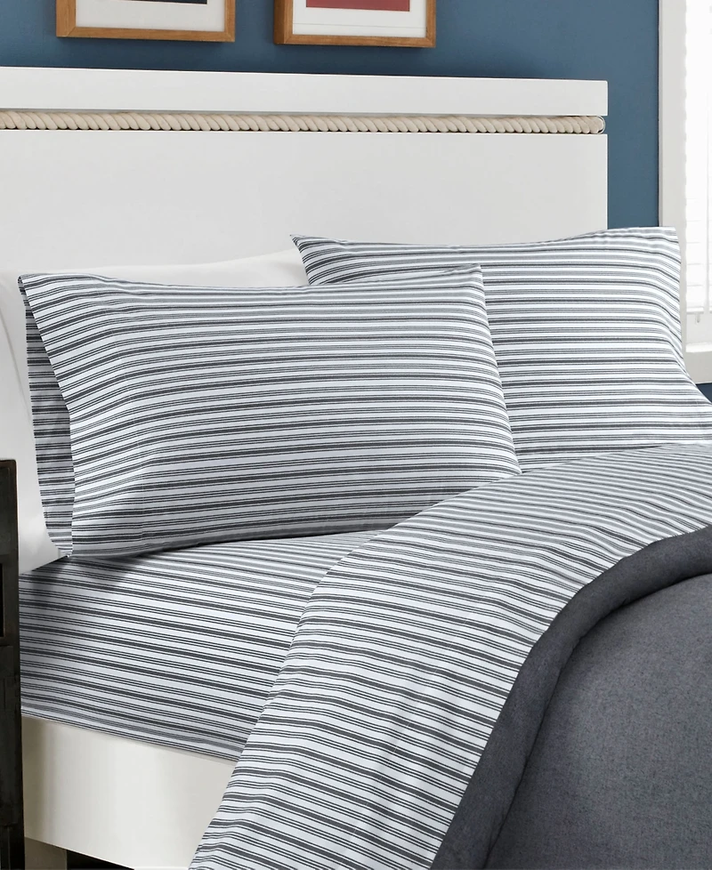 Nautica Coleridge Stripe Cotton Percale 4-Piece Sheet Set