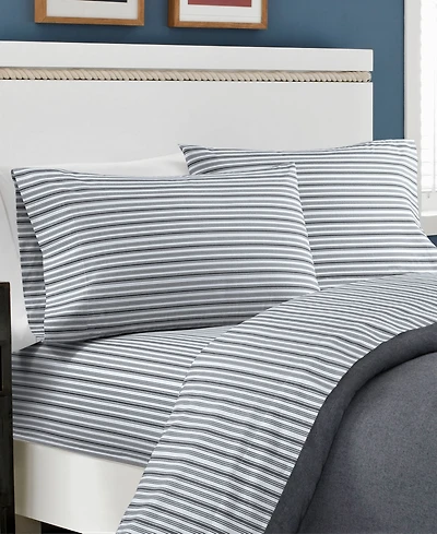 Nautica Coleridge Stripe Cotton Percale 4-Piece Sheet Set