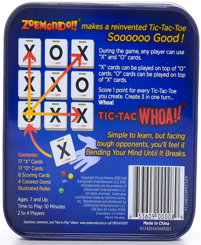 Zobmondo Tic Tac Whoa the 5-in-1 Tic Tac Toe Card Game