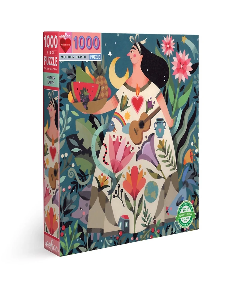 Eeboo Piece and Love Mother Earth 1000 Piece Square Adult Jigsaw Puzzle Set