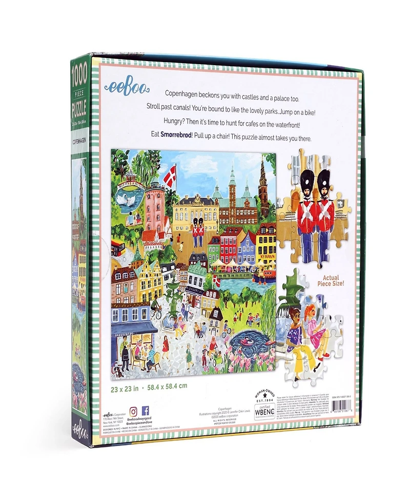 Eeboo Piece and Love Copenhagen Square Adult Jigsaw Puzzle Set, 1000 Piece