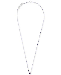 Birthstone Gemstone Necklace Sterling Silver, 16" + 2" extender