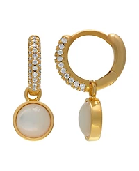 Macy's Mother of Pearl and Cubic Zirconia Round Drop Earrings