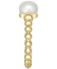 Cultured Freshwater Pearl (8 1/4 x 8 1/2 mm) Beaded Ring in 14k Gold-Plated Sterling Silver